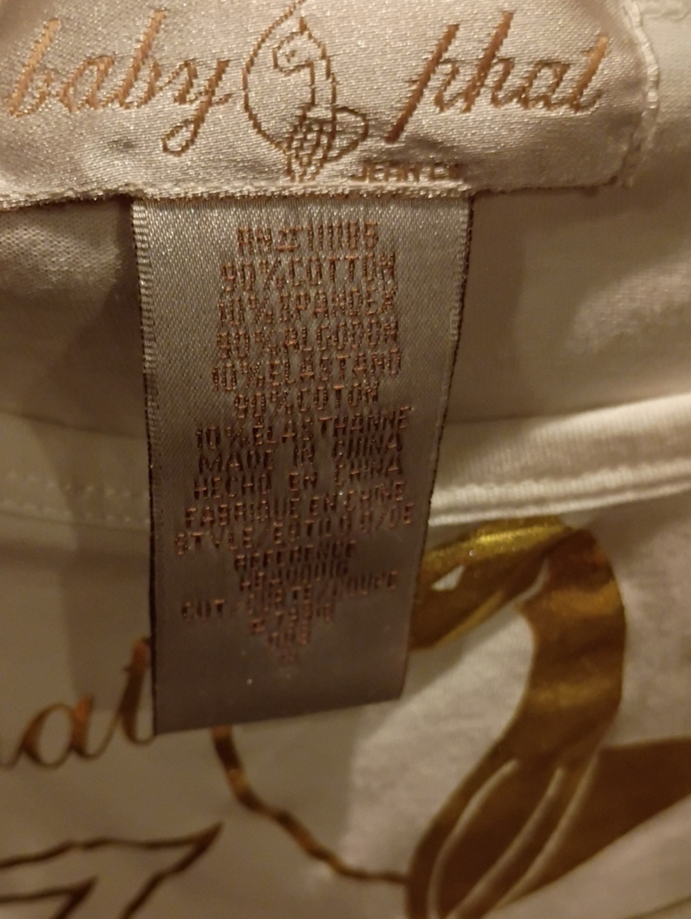 Baby Phat White Dress With Gold Tone Lettering & Emblem